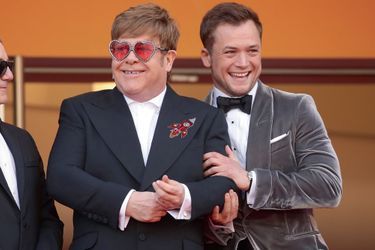 Elton John et Taron Egerton pour la présentation de « Rocketman » à Cannes, le 16 mai.
