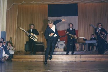 Johnny Hallyday en concert en 1963.