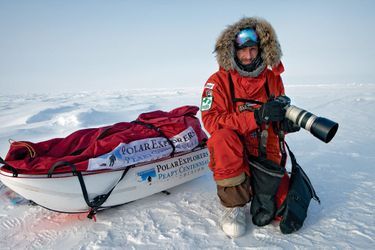 Sebastian Copeland, ambassadeur Napapijri, au pôle Nord.