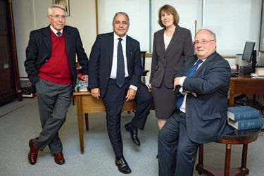 De g. à dr. : l’équipe des Archives diplomatiques, Frédéric Baleine du Laurens, Richard Boidin, Isabelle Richefort et Pascal Even.