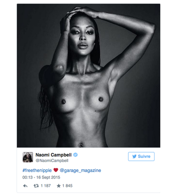 Mercredi, Naomi Campbell publiait un nouveau cliché sur son compte Instagram. Nue, la star s'est engagée pour le mouvement "#FreeTheNipple"