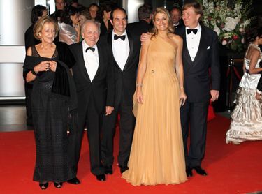 La reine Maxima des Pays-Bas avec son mari, ses parents et son frère Martin à Amsterdam le 27 mai 2011 pour son 40e anniversaire