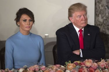 Melania et Donald Trump lors du déjeuner après l'investiture de Donald Trump, le 20 janvier 2017.