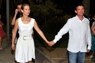 Manuel Valls et sa femme, après le concert.