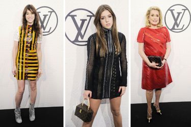 Adele Exarchopoulos and Catherine Deneuve arrive to Louis Vuitton
