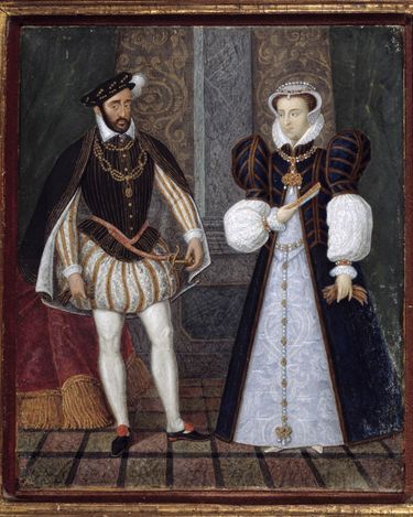 Portrait d'Henri II et Catherine de Médicis. Peinture anonyme francaise, 16eme siecle (musee du château d'Anet)
