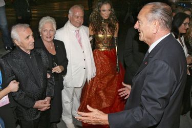 Charles Aznavour, Line Renaud, Jean-Claude Brialy et Jacques Chirac en September 2006 à Erevan.