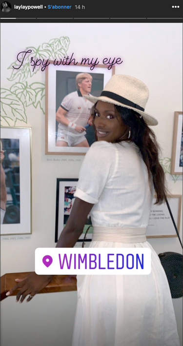 Layla Powell, la nouvelle compagne de Boris Becker, à Wimbledon, le 3 juillet 2019