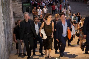 Le 6 juillet, jour de l’inauguration du Festival d’Avignon, en compagnie de son directeur, Olivier Py.