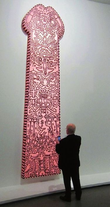 Une oeuvre de Keith Haring exposée au musée d’Art moderne de Paris.