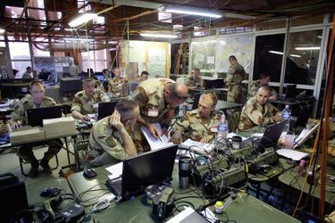 Le centre opérationnel de l’opération Serval à Gao, au Mali.