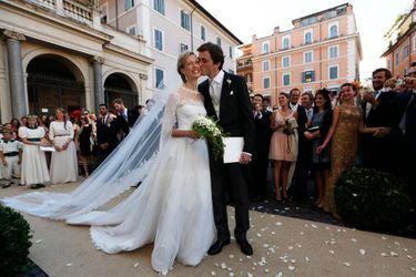 Le prince Amedeo de Belgique et Elisabetta Rosboch von Wolkenstein le 5 juillet 2014 à Rome