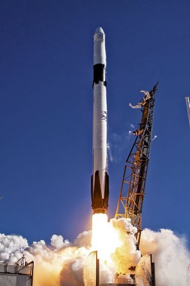 Le décollage, à bord de la fusée Falcon 9, le 3 décembre 2018.