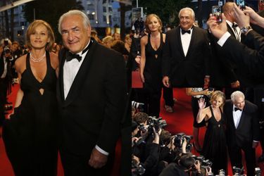 Myriam L'Aouffir et Dominique Strauss-Kahn, samedi soir, sur le tapis rouge.