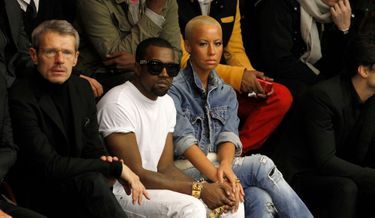 Lambert Wilson Kanye West et Amber Rose à un défilé Dior-