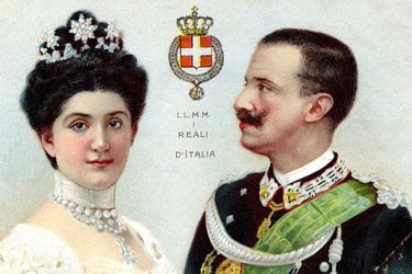 La reine Hélène et le roi le roi Victor Emmanuel III d’Italie