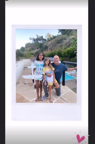 Bruce Willis et ses filles, Mabel et Evelyn, sur Instagram, le 15 mai 2022.