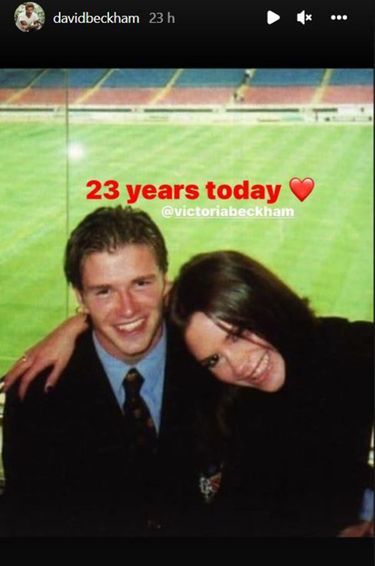 David et Victoria Beckham fêtent leurs 23 ans de mariage sur Instagram, le 4 juillet 2022.