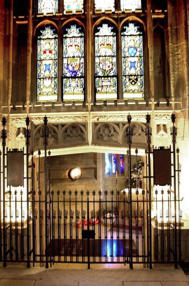 La chapelle commémorative de George VI dans la chapelle Saint-Georges à Windsor, où seront inhumés la reine Elizabeth II et son époux le prince Philip. Ici photographiée le 1er avril 2002