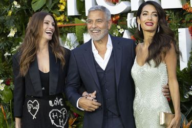 Julia Roberts, Amal et George Clooney à la première de «Ticket to Paradise», début septembre, à Londres.
