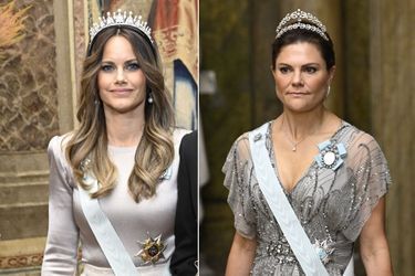 Les diadèmes des princesses Sofia et Victoria de Suède à Stockholm, le 29 septembre 2022