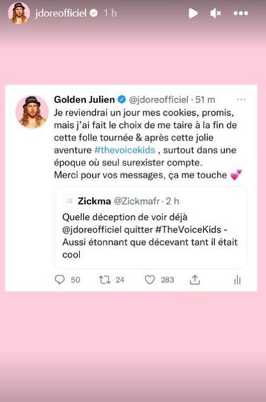 Julien Doré commente son départ de l'émission 