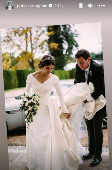 Photo souvenir du mariage de la princesse Eugenie et Jack Brooksbank à Windsor, relayée sur Instagram le 12 octobre 2022.