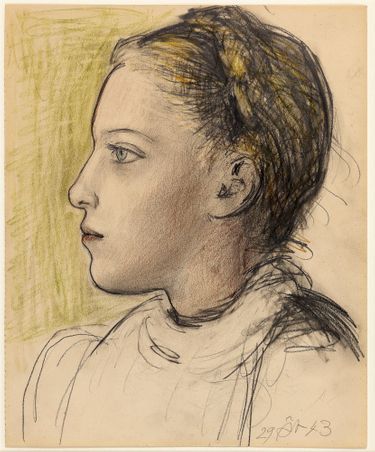 Portrait de Maya de profil, Paris, 29 août 1943. Elle est âgée de 7 ans.