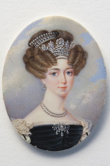 Portrait sur ivoire de la reine Josefina de Suède, attribué à Jacob Axel Gillberg