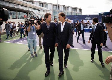 Deux amis à l’inauguration de l’académie de tennis fondée par Nadal, le 19 octobre 2016.