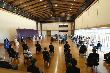 Cérémonie du Utakai Hajime au Palais impérial à Tokyo, le 18 janvier 2023