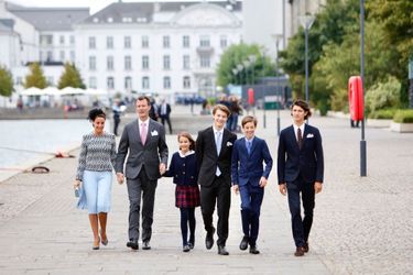 La princesse Athena de Danemark avec ses parents, son frère et ses demi-frères à Copenhague, le 11 septembre 2022