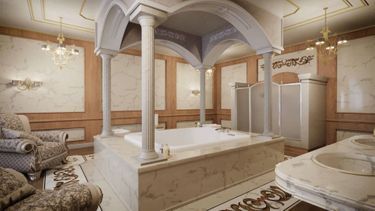 Des salles de bains en marbre italien.