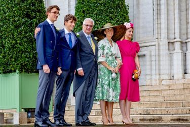 La princesse Claire de Belgique avec son mari et leurs enfants, le 10 septembre 2022