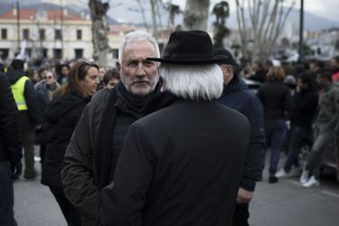 Le militant nationaliste Charles Pieri, mis en examen pour « association de malfaiteurs terroristes », ici à Ajaccio en février 2018.