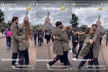 Marie-Ange Casta et Marc-Antoine Le Bret au parc Disneyland Paris, le 27 mars 2023 sur Instagram.