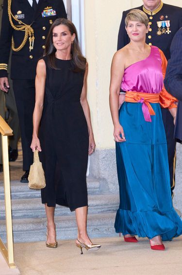 La reine Letizia d'Espagne avec la Première dame colombienne Verónica Alcocer à Madrid, le 4 mai 2023