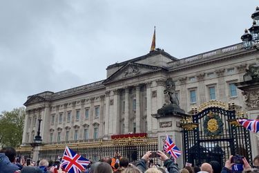 La famille royale au balcon du palais de Buckingham, après le couronnement de Charles III, le 6 mai 2023.
