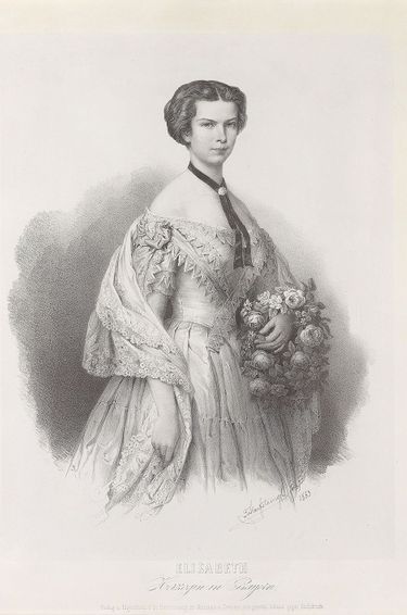Élisabeth de Wittelsbach le jour de l'annonce de ses fiançailles en août 1853.