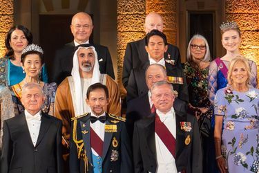 Détail de la photo des invités royaux et officiels au mariage du prince Hussein de Jordanie et de Rajwa Al-Saif à Amman, le 1er juin 2023