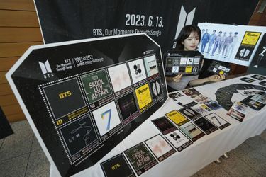 La collection de timbres spécialement créée par les services postaux en Corée du Sud pour les 10 ans de BTS.
