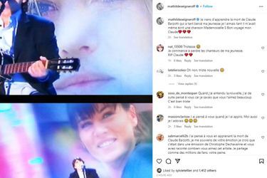 L'hommage de Mathilde Seigner à Claude Barzotti sur Instagram, le 24 juin 2023.