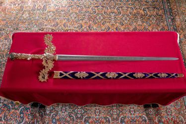 La Elizabeth Sword, la nouvelle épée d'Etat de l'Ecosse, photographiée le 3 juillet 2023 à Edimbourg