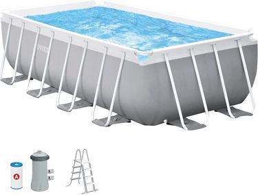 La piscine tubulaire rectangulaire Prism Frame de Intex, disponible en plusieurs dimensions