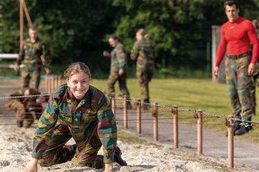 Stage commando au camp militaire de Lagland, à Arlon, pour clore sa première année d’études à l’École royale militaire, en juillet 2021.
