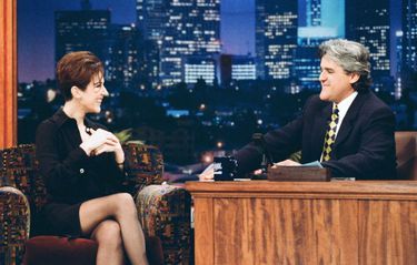 Céline Dion sur le plateau du Tonight Show avec Jay Leno, en 1995.
