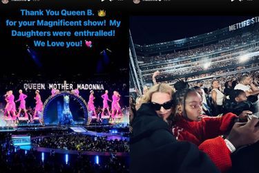 Madonna et ses filles au concert de Madonna, dans le New Jersey, le 30 juillet 2023.