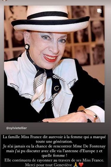Diane Leyre réagit à la mort de Geneviève de Fontenay, le 2 août 2023.