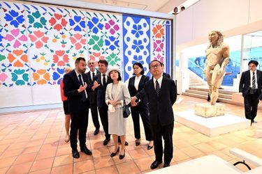 La princesse Akiko du Japon, historienne de l’art, en visite au musée Matisse à Nice,guidée par le maire Christian Estrosi, le 14 septembre 2023