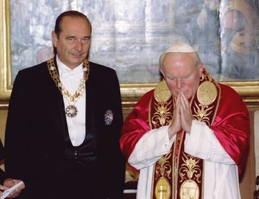 Jacques Chirac et Jean-Paul II au Vatican, en 1996.